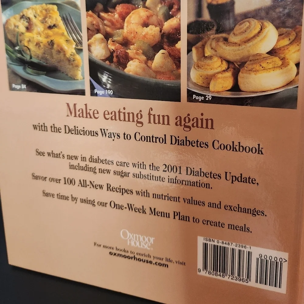 Delicious Ways to Control Diabetes Cookbook Book 3 2001 Hardcover